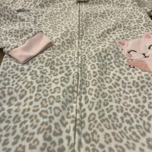 3T Carter's Cat Fleece Long Sleeve Footed Pajamas - Picture 4 of 6